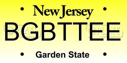 BGBTTEE New Jersey License Plate