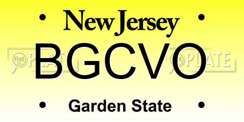 BGCVO New Jersey License Plate