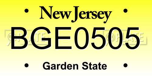 BGE0505 New Jersey License Plate