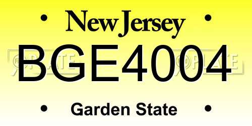 BGE4004 New Jersey License Plate