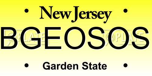 BGEOSOS New Jersey License Plate