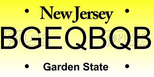 BGEQBQB New Jersey License Plate