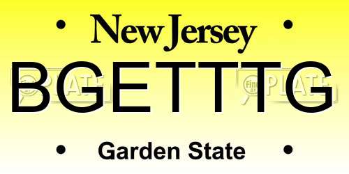 BGETTTG New Jersey License Plate