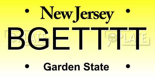 BGETTTT New Jersey License Plate