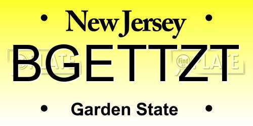 BGETTZT New Jersey License Plate
