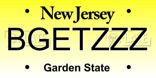 BGETZZZ New Jersey License Plate