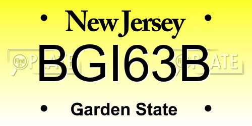 BGI63B New Jersey License Plate