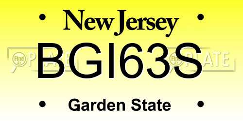BGI63S New Jersey License Plate