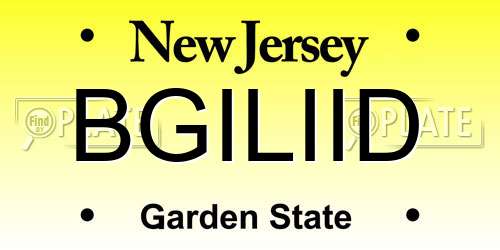 BGILIID New Jersey License Plate