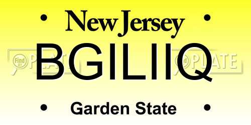 BGILIIQ New Jersey License Plate