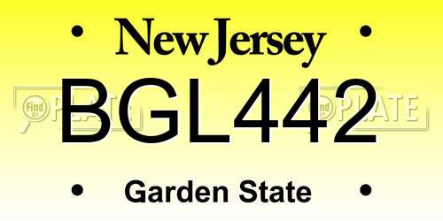 BGL442 New Jersey License Plate