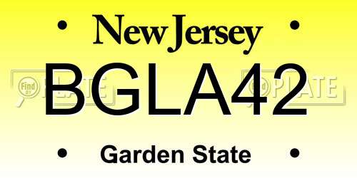 BGLA42 New Jersey License Plate