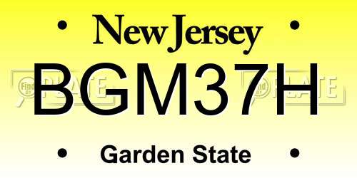 BGM37H New Jersey License Plate
