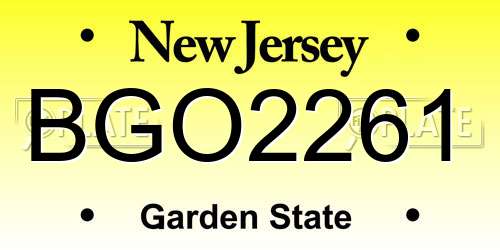 BGO2261 New Jersey License Plate