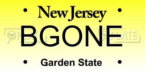 BGONE New Jersey License Plate