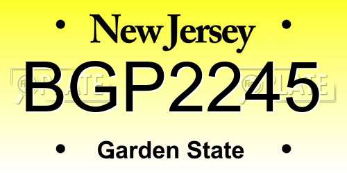 BGP2245 New Jersey License Plate
