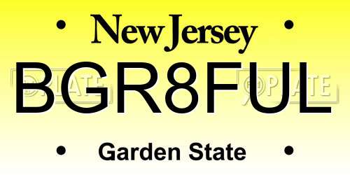 BGR8FUL New Jersey License Plate