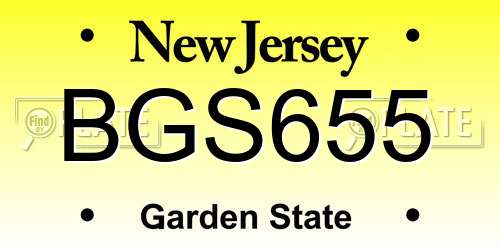BGS655 New Jersey License Plate