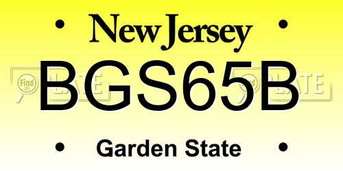 BGS65B New Jersey License Plate