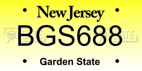 BGS688 New Jersey License Plate
