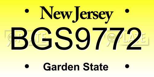BGS9772 New Jersey License Plate