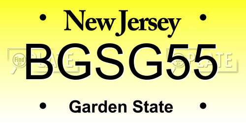 BGSG55 New Jersey License Plate