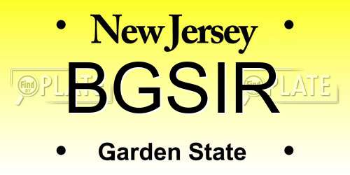 BGSIR New Jersey License Plate