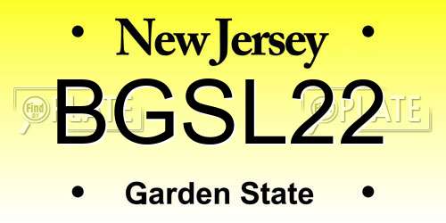 BGSL22 New Jersey License Plate