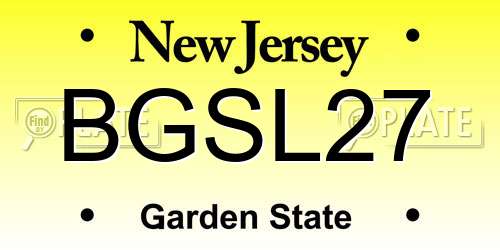 BGSL27 New Jersey License Plate