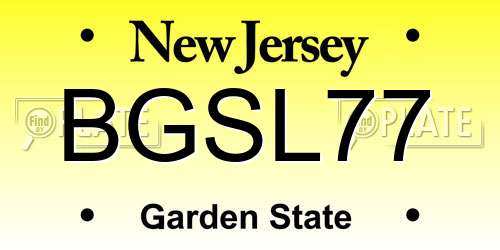 BGSL77 New Jersey License Plate