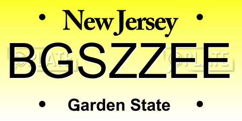 BGSZZEE New Jersey License Plate
