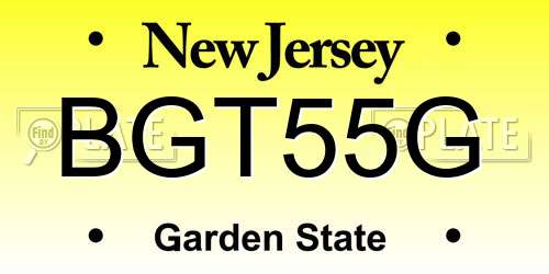 BGT55G New Jersey License Plate