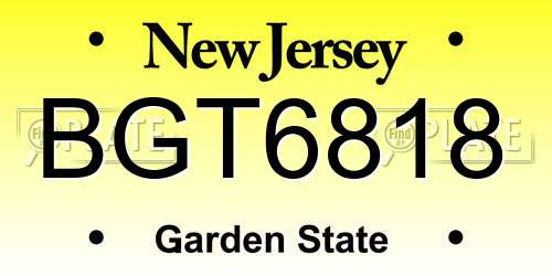 BGT6818 New Jersey License Plate