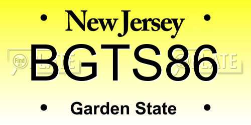 BGTS86 New Jersey License Plate