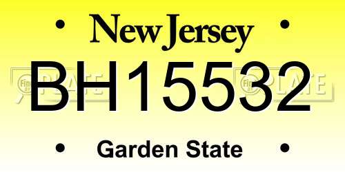 BH15532 New Jersey License Plate