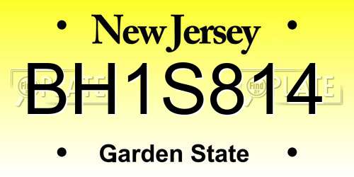 BH1S814 New Jersey License Plate