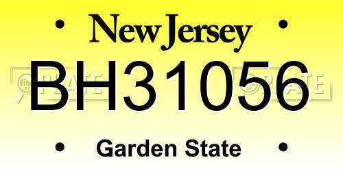 BH31056 New Jersey License Plate