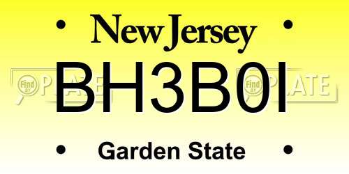 BH3B0I New Jersey License Plate