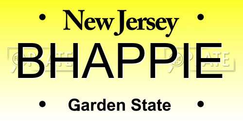 BHAPPIE New Jersey License Plate