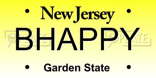 BHAPPY New Jersey License Plate