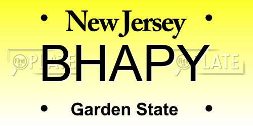 BHAPY New Jersey License Plate