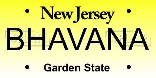 BHAVANA New Jersey License Plate