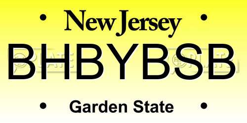 BHBYBSB New Jersey License Plate