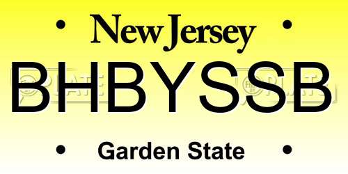 BHBYSSB New Jersey License Plate