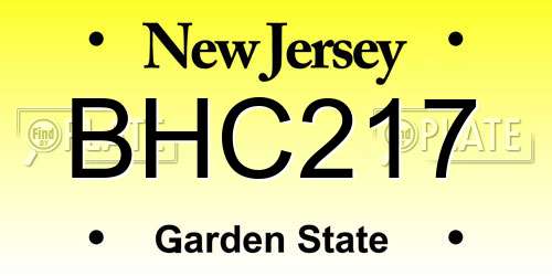 BHC217 New Jersey License Plate