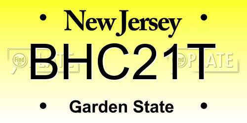 BHC21T New Jersey License Plate