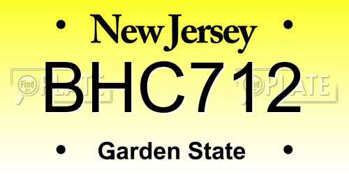 BHC712 New Jersey License Plate