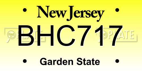 BHC717 New Jersey License Plate