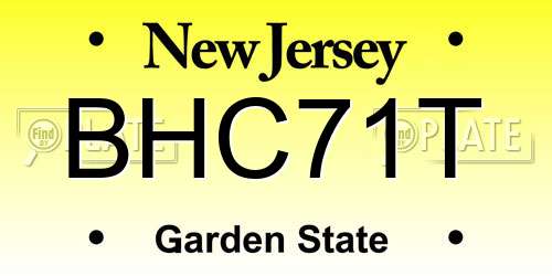 BHC71T New Jersey License Plate