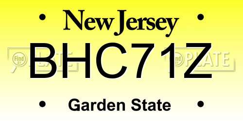 BHC71Z New Jersey License Plate
